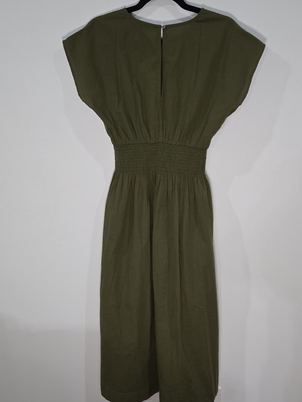 Madewell Sz Small Olive Green Smocked-Waist Maxi Dress - Picture 6 of 9